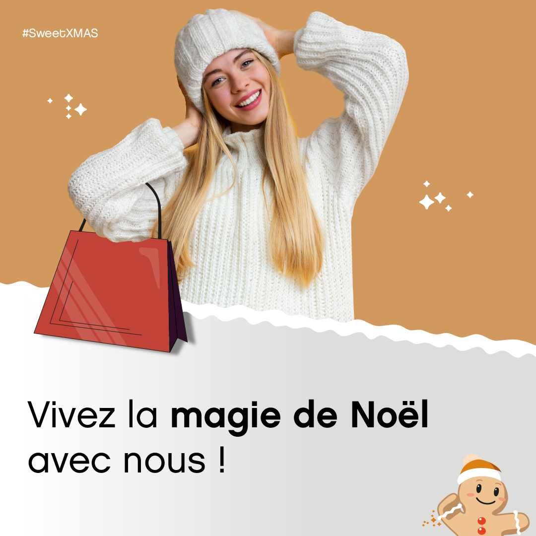 femme qui fait du shopping pour Noël