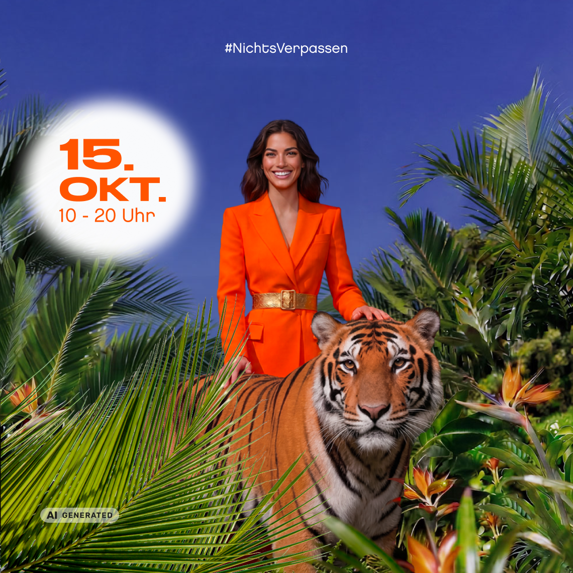 femme avec un tigre
