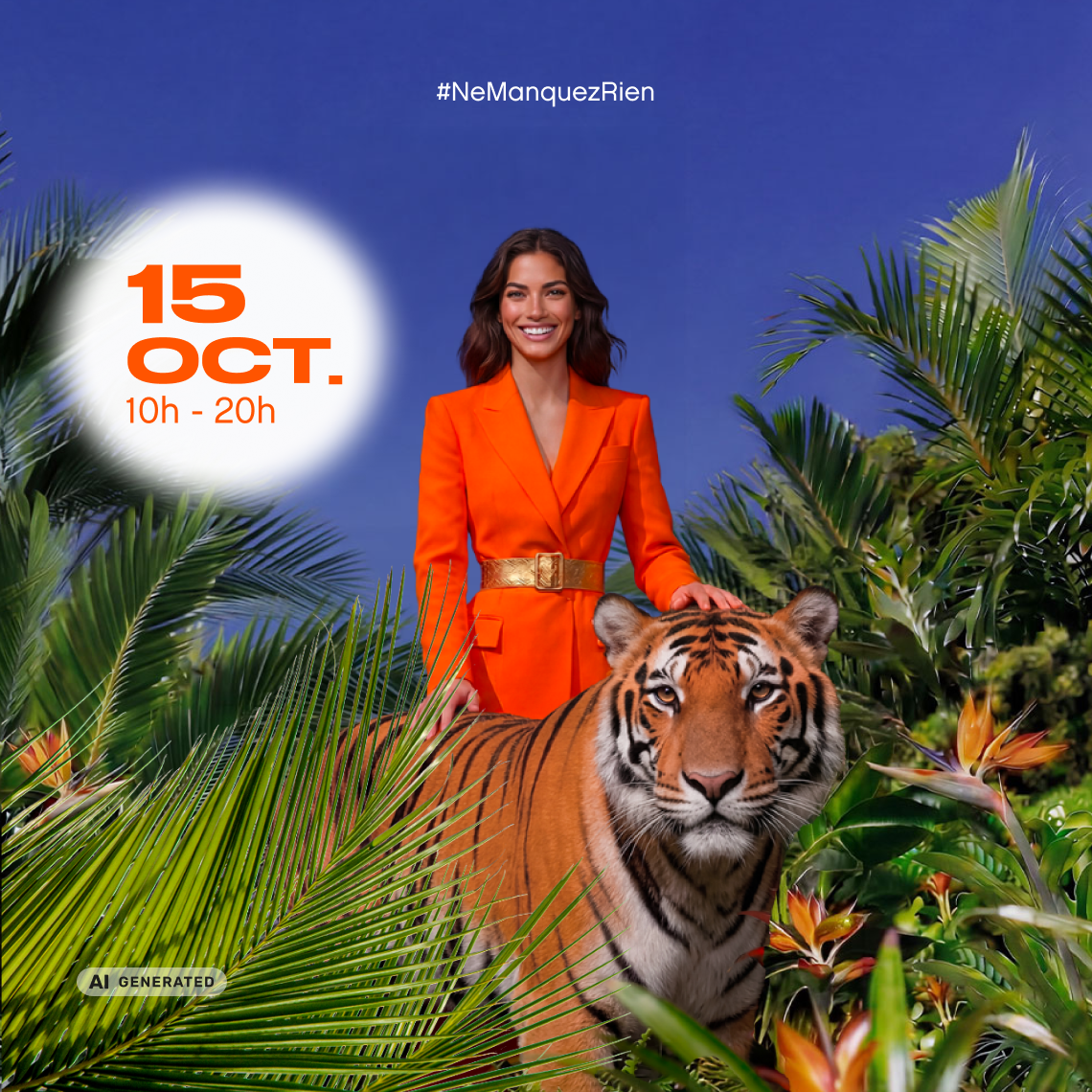 femme avec un tigre